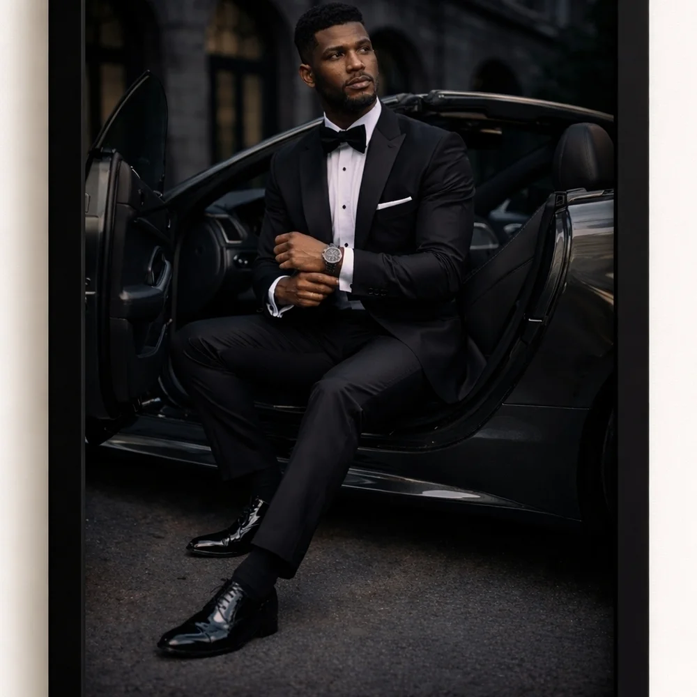 Elegant Black Tie Wall Art In A 8x10  Frame